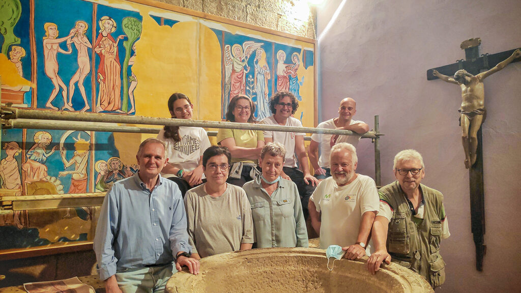 Junto a los miembros de la Asociación Sanchez Ramírez de Jaca