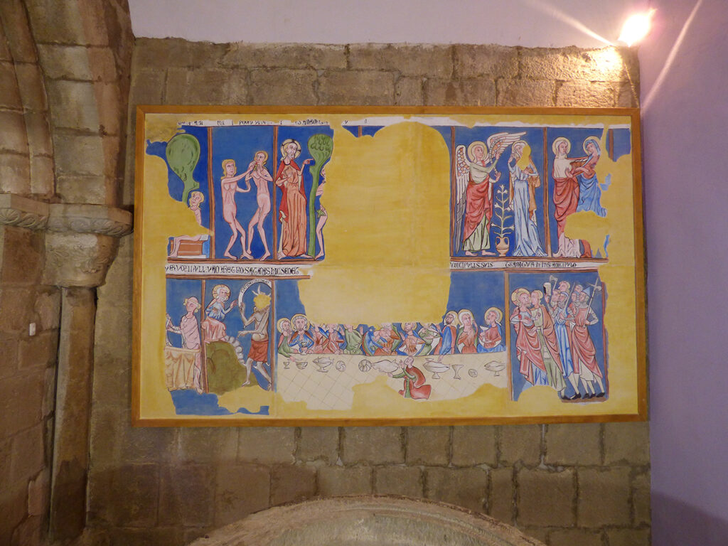 Pintura mural gótico lineal Reproducción del conjuto mural de la iglesia de san Esteban de Urriés.