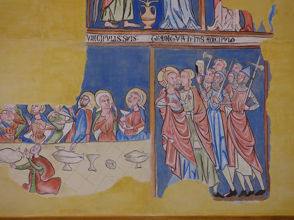 Pintura mural gótico lineal Reproducción del conjuto mural de la iglesia de san Esteban de Urriés.