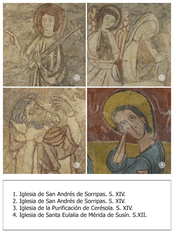 Fragmentos de las decoraciones murales de varias iglesias de la comarca del Alto Gallego.