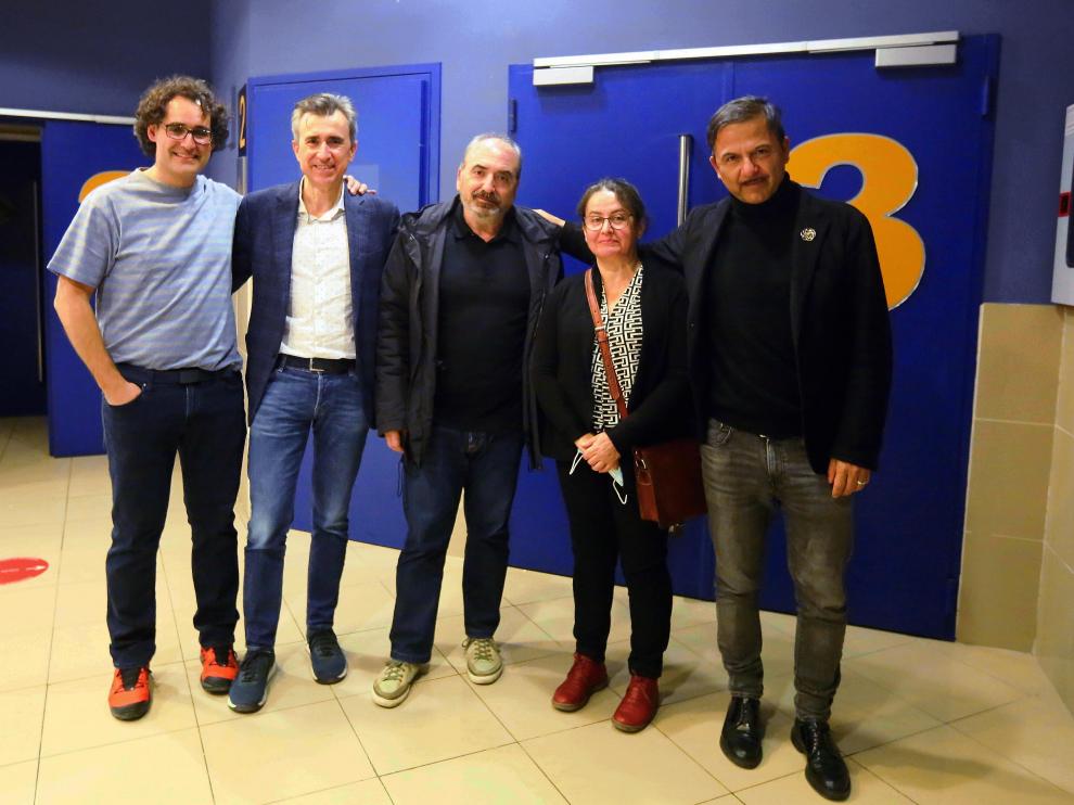 Participantes del documental en su estreno en CineMundi de Huesca.